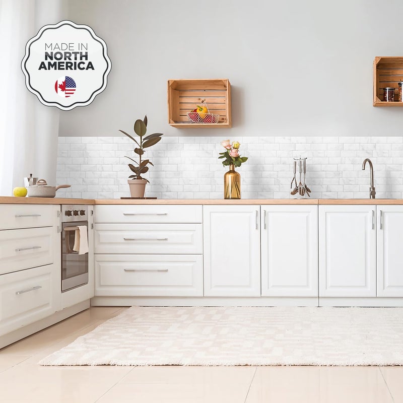 Smart Tiles Peel and Stick Backsplash - 5 Sheets of 11.56" x 8.38" - 3D Adhesive Peel and Stick Tile Backsplash for Kitchen, Bathroom, Wall Tile - Image 2